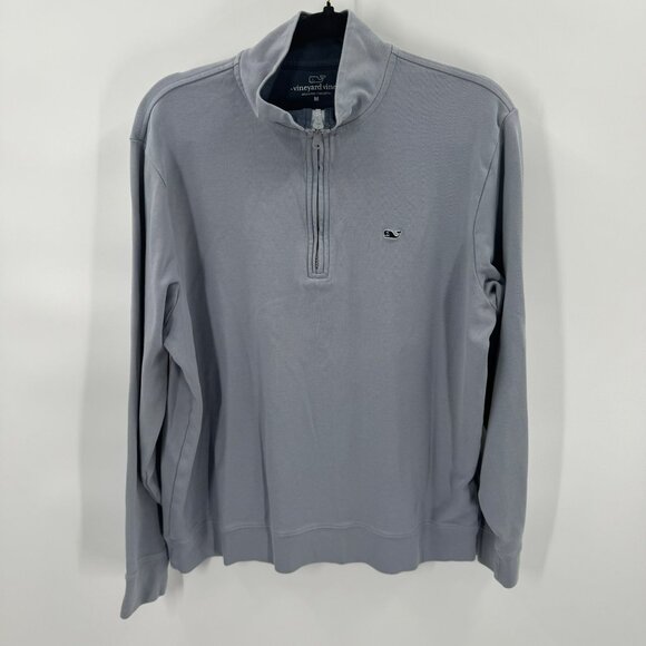 Vineyard Vines Blue Quarter Zip Long Sleeve Pullover Mens Size M - Picture 1 of 6